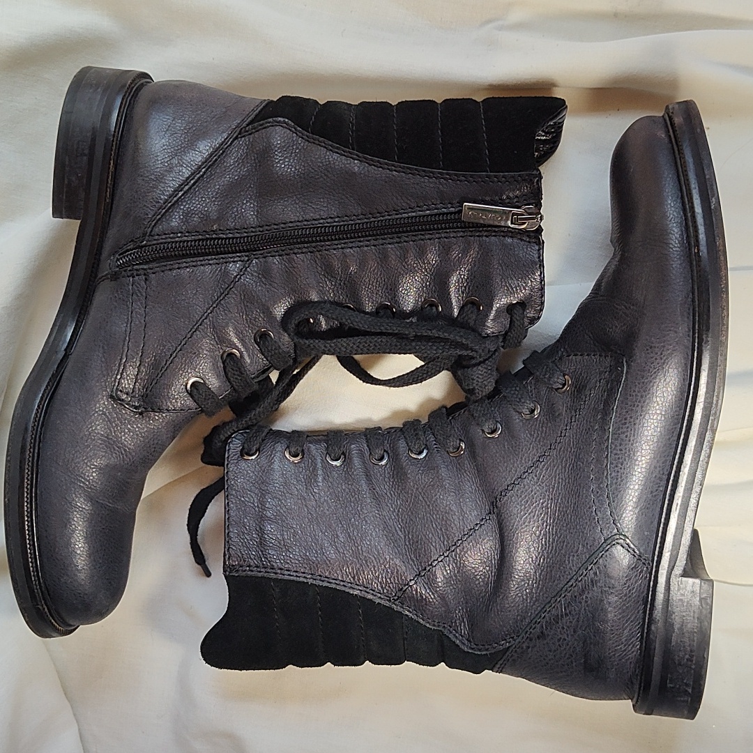 Aquatalia Brand Black Combat Boots